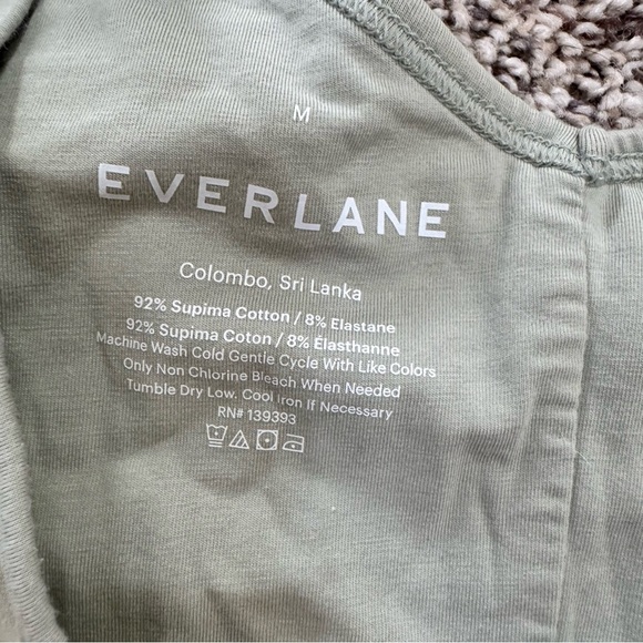 Everlane V-Nevk Supima Cotton Ballet Bodysuit Laurel Sage Green Medium - Picture 2 of 6